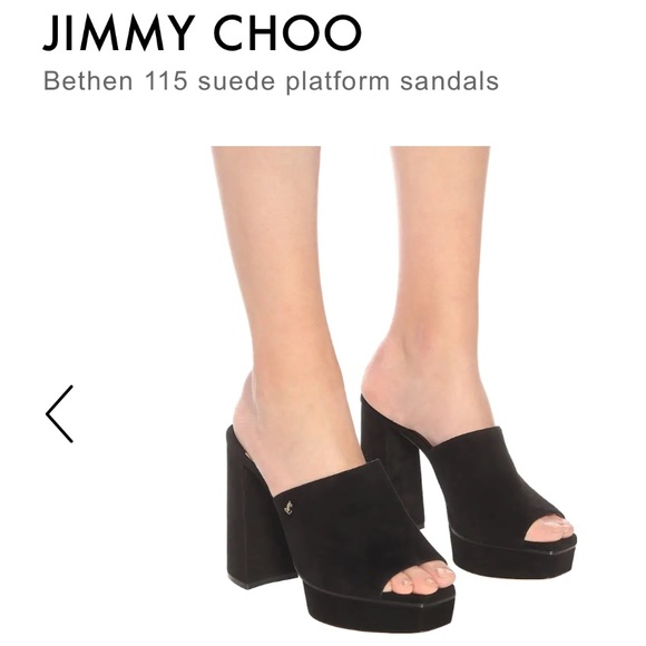 JIMMY CHOO**Green Suede Bethen 115 Platform Sandals**EU 37; US 7**$850 - Picture 10 of 10